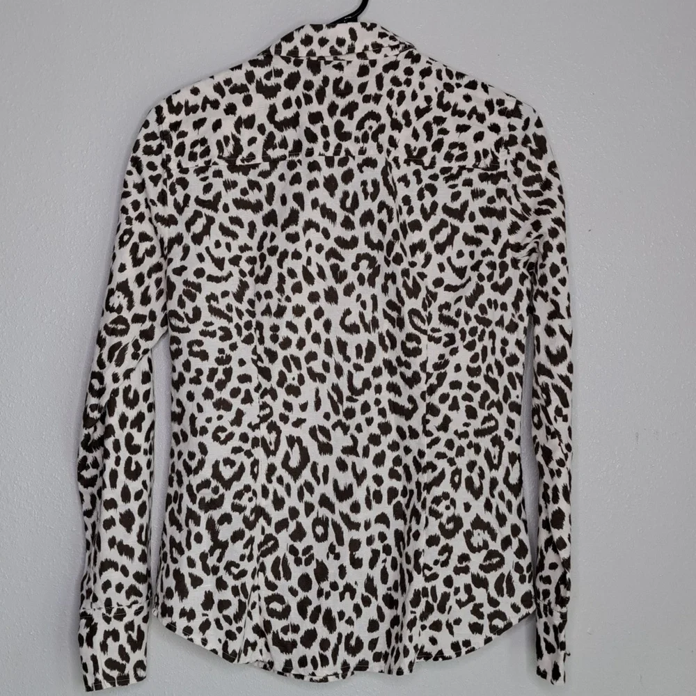 J. Crew Leopard Print Button Down Shirt - Black and White - Picture 3 of 16